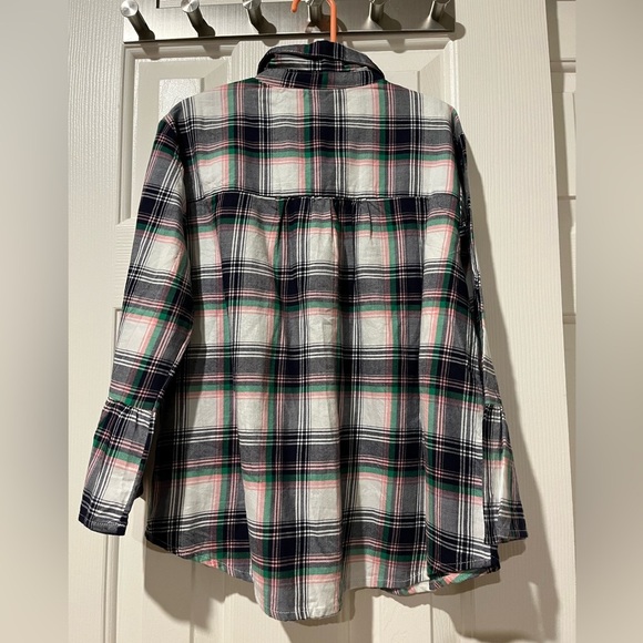 Gap girls button down plaid flannel with flutter sleeves - Picture 8 of 8